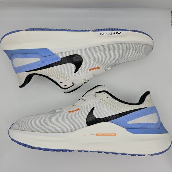 Nike Structure 25 White Black Royal Pulse Pure Platinum Womens 10 Running Shoes - Picture 7 of 11